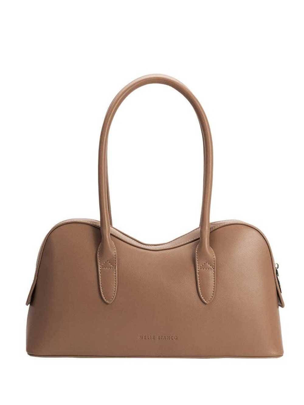 Melie Bianco Recycled Mocha Vegan Leather Shoulder Bag